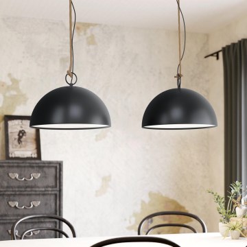 Eglo 78444 - Luster na sajli HODSOLL 2xE27/40W/230V crno/braon