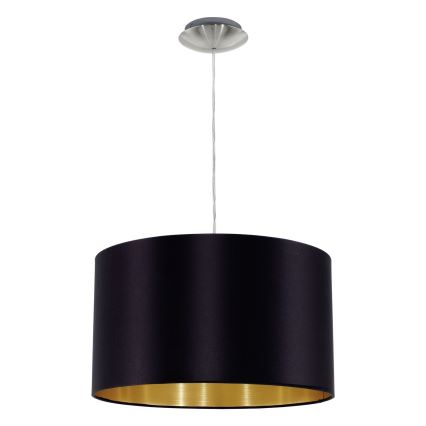 Eglo 78691 - Luster na sajli MASERLO 1xE27/60W/230V pr. 38 cm crno/bakrena