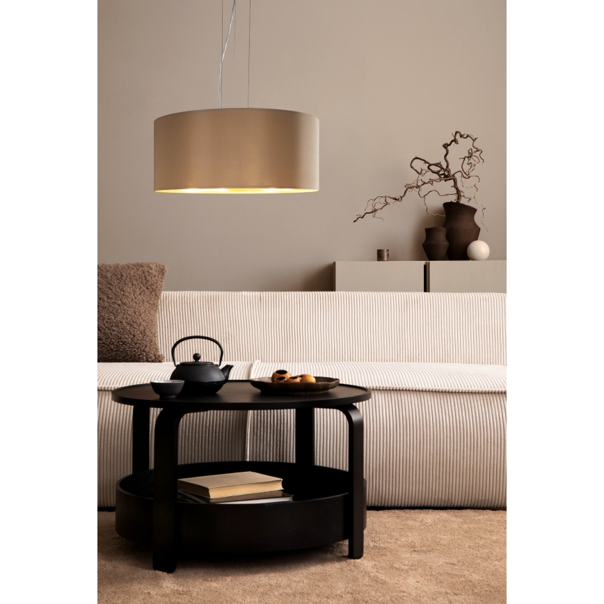 Eglo 78693 - Luster na sajli MASERLO 3xE27/60W/230V pr. 53 cm bež/bakrena