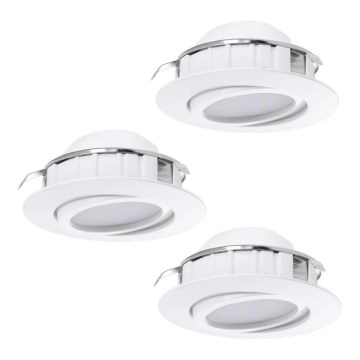 Eglo 78755 - Set 3x LED Ugradbena lampa PINEDA 1xLED/6W/230V 3000K bela