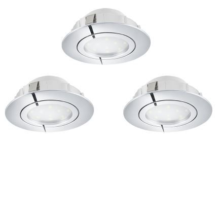 Eglo 78761 - Set 3x LED Prigušivo ugradbeno svetlo PINEDA 1xLED/6W/230V 3000K sjajni krom