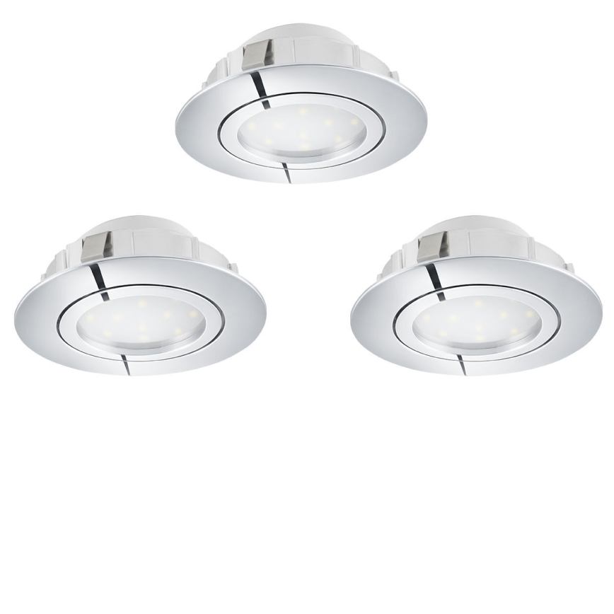 Eglo 78761 - Set 3x LED Prigušivo ugradbeno svetlo PINEDA 1xLED/6W/230V 3000K sjajni krom