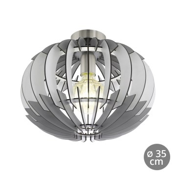Eglo 79137 - Plafonjera OLMERO 1xE27/60W/230V sivo-bela