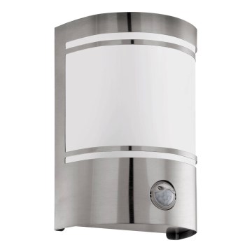 Eglo 79284 - Spoljašnja zidna lampa sa senzorom CERNO 1xE27/40W/230V krom IP44