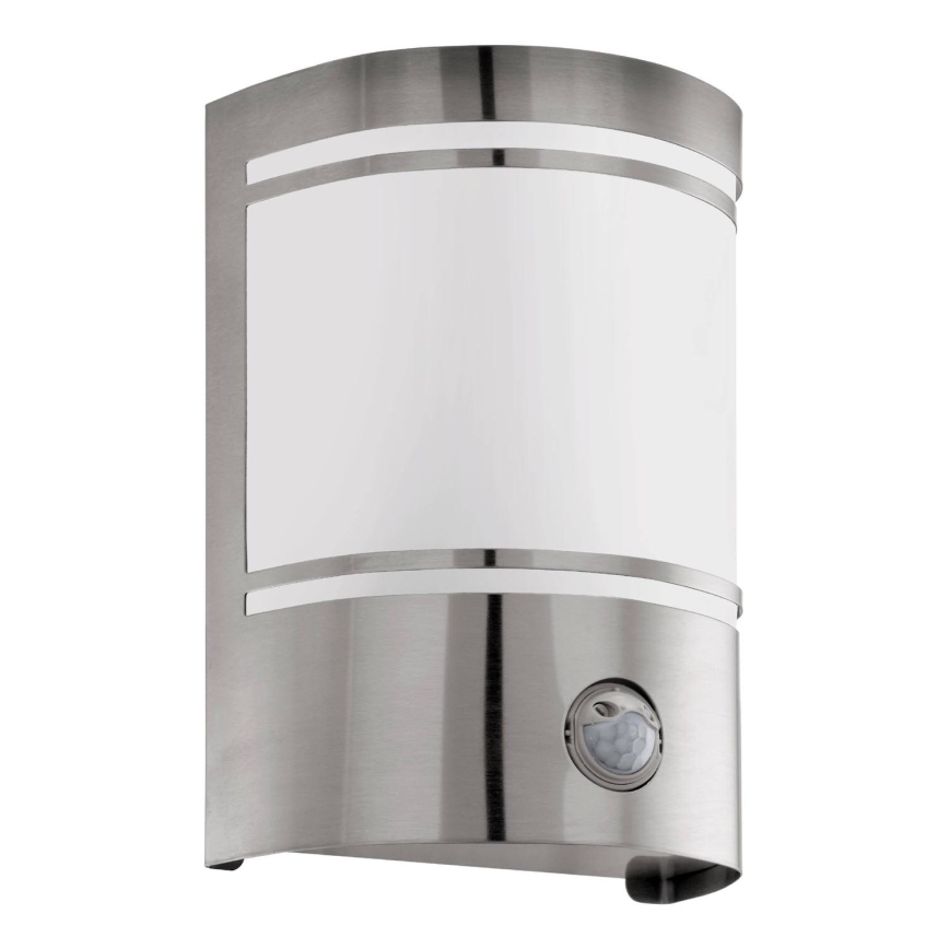 Eglo 79284 - Spoljašnja zidna lampa sa senzorom CERNO 1xE27/40W/230V krom IP44