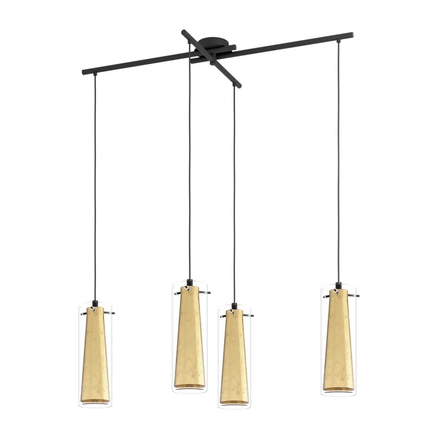 Eglo 79344 - Luster na sajli PINTO GOLD 4xE27/40W/230V zlatna