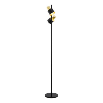 Eglo 79376 - Podna lampa FIUMARA 2xE27/60W/230V crno/zlatna