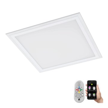 Eglo 79464 - LED Prigušiva plafonjera POZZALLO LED/16W/230V 2700-6500K 30x30 cm bela + Daljinski upravljač
