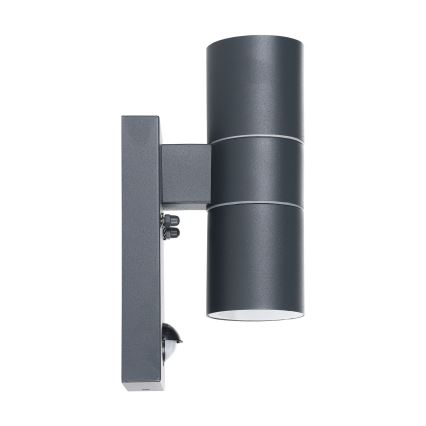 Eglo 79545- LED Zidno spoljašnje osvetljenje sa senzorom ARAPONGAS 2xGU10/2,8W/230V IP44 crno