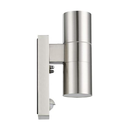 Eglo 79594- LED spoljašnje zidno svetlo sa senzorom ARAPONGAS 2xGU10/2,8W/230V IP44 mat hrom