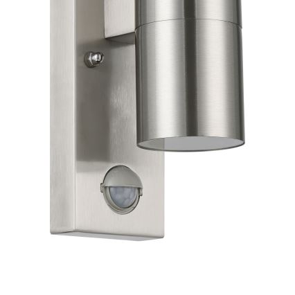 Eglo 79594- LED spoljašnje zidno svetlo sa senzorom ARAPONGAS 2xGU10/2,8W/230V IP44 mat hrom