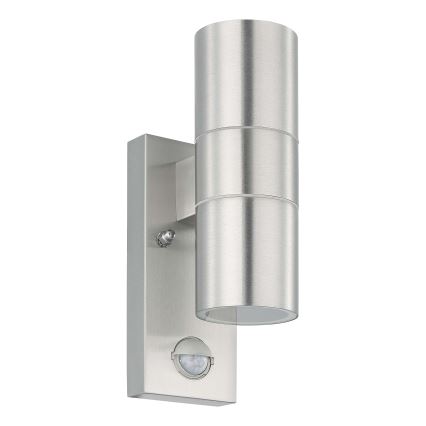 Eglo 79594- LED Zidno spoljašnje osvetljenje sa senzorom ARAPONGAS 2xGU10/2,8W/230V IP44 krom