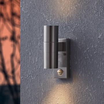 Eglo 79594- LED Zidno spoljašnje osvetljenje sa senzorom ARAPONGAS 2xGU10/2,8W/230V IP44 krom