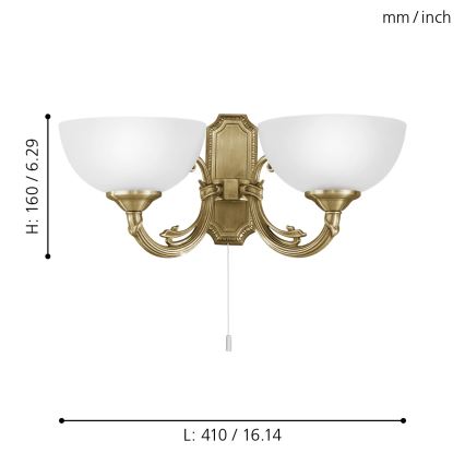 EGLO - Zidna lampa 2xE14/40W/230V