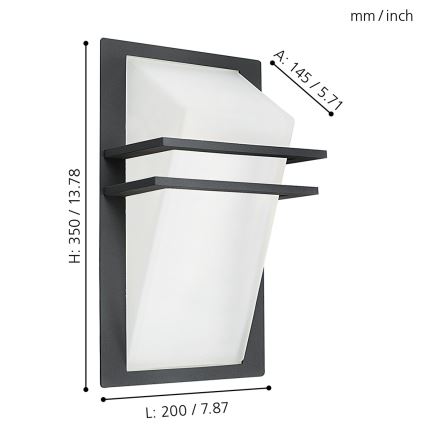 EGLO - Spoljašnja zidna lampa 1xE27/60W IP44
