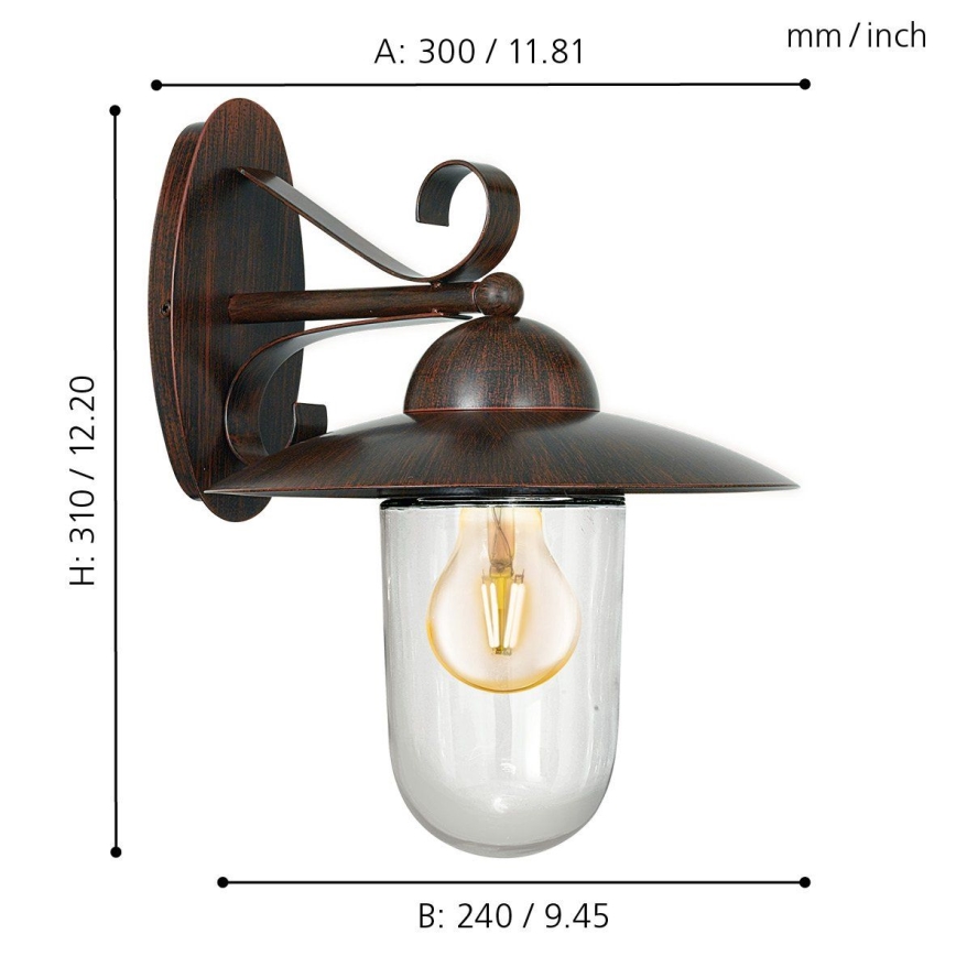 EGLO - Spoljašnja zidna lampa 1xE27/60W IP44