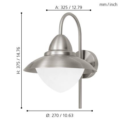 EGLO - LED Spoljna zidna lampa 1xE27/8,5W - LED Sijalica BESPLATNO