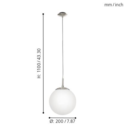 EGLO - Luster na sajli 1xE27/60W/230V pr. 20 cm