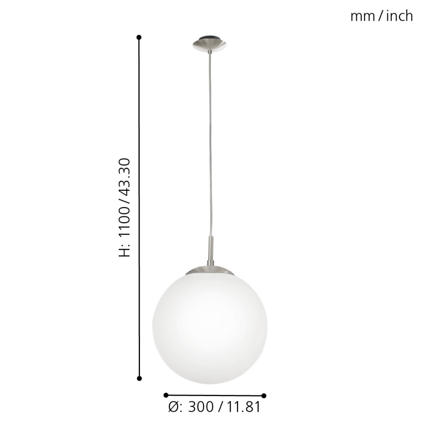 EGLO - Luster na sajli 1xE27/60W/230V pr. 30 cm bela