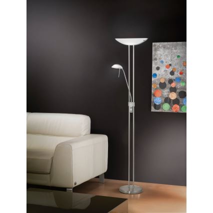 EGLO - Prigušiva podna lampa BAYA 1xR7s/230W+1xG9/33W mat krom