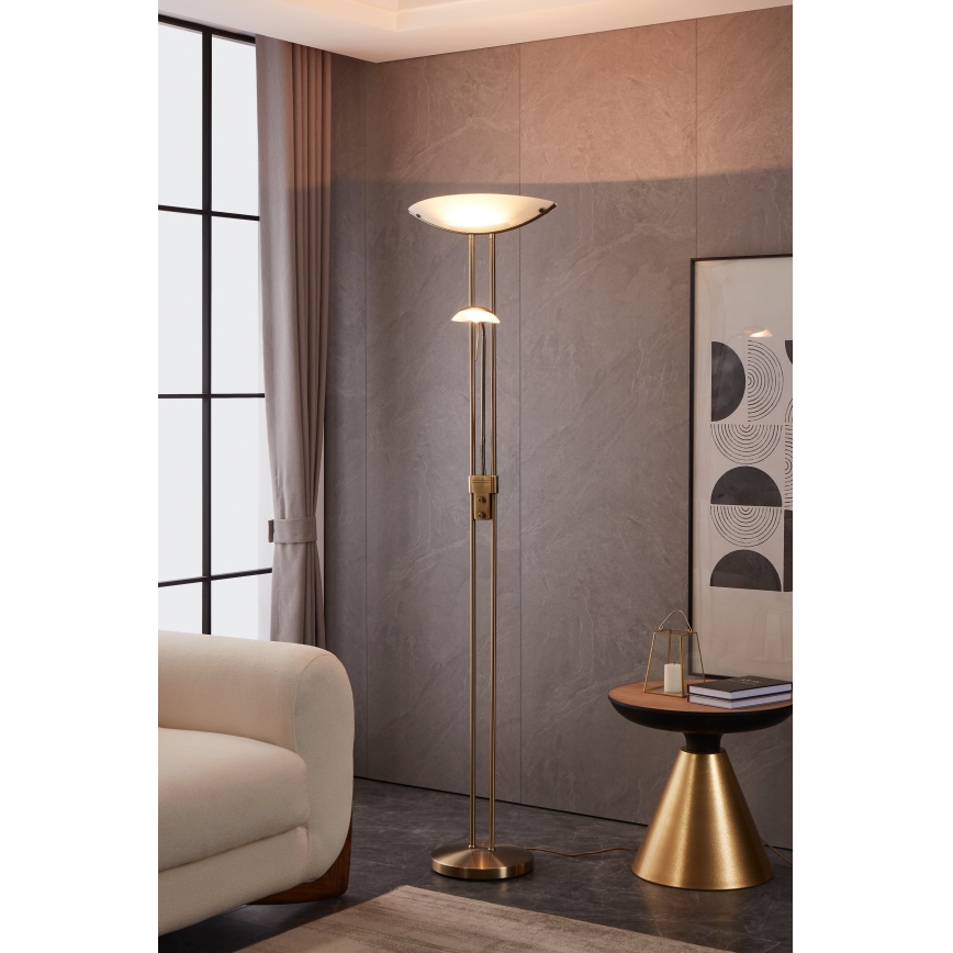 EGLO - Prigušiva podna lampa BAYA 1xR7s/230W + 1xG9/33W bronzana