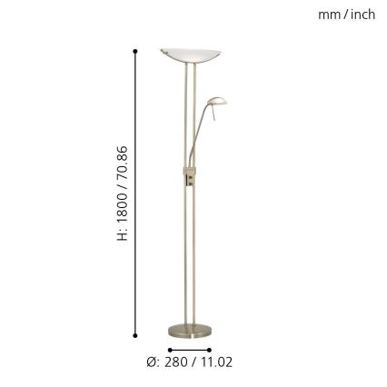 EGLO - Prigušiva podna lampa BAYA 1xR7s/230W + 1xG9/33W bronzana