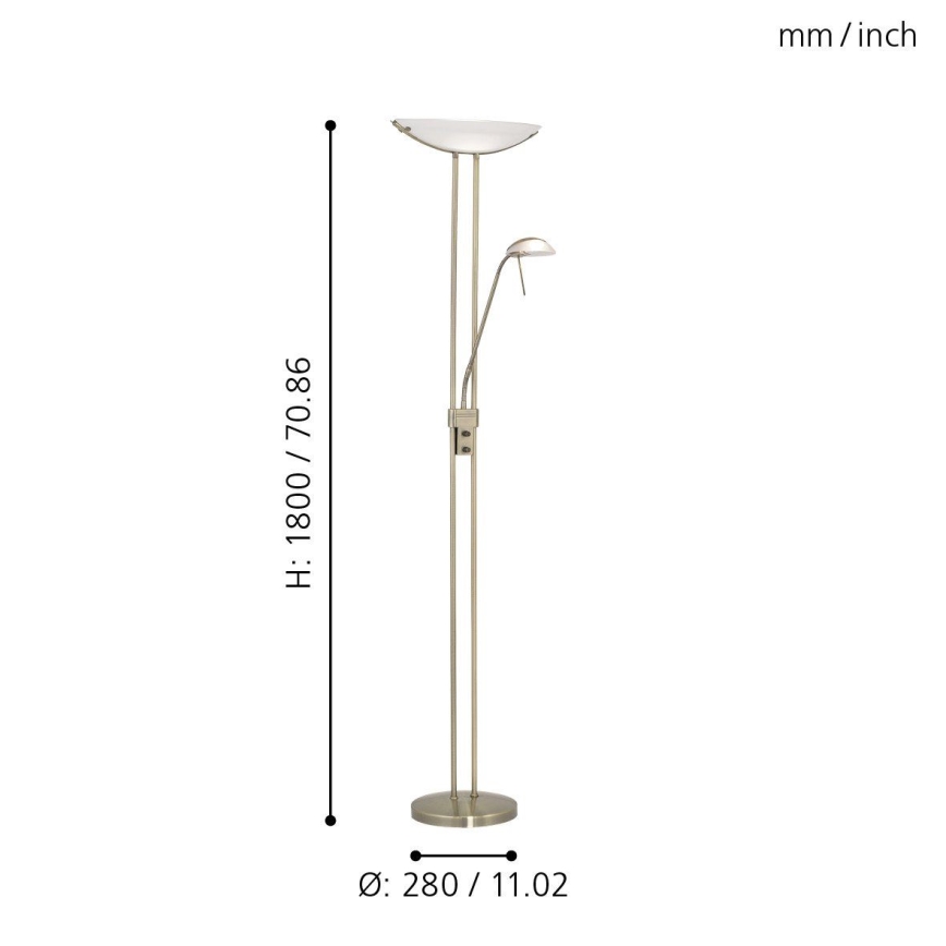 EGLO - Prigušiva podna lampa BAYA 1xR7s/230W + 1xG9/33W bronzana