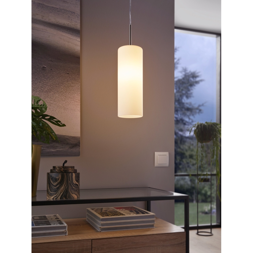 EGLO - Luster na sajli 1xE27/60W bela