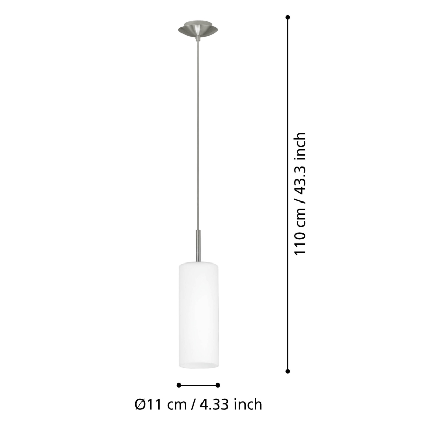 EGLO - Luster na sajli 1xE27/60W bela