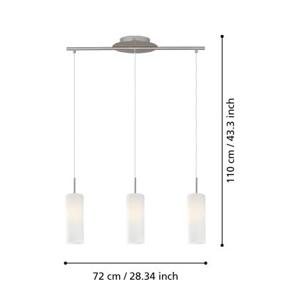 EGLO - Viseća lampa 3xE27/60W
