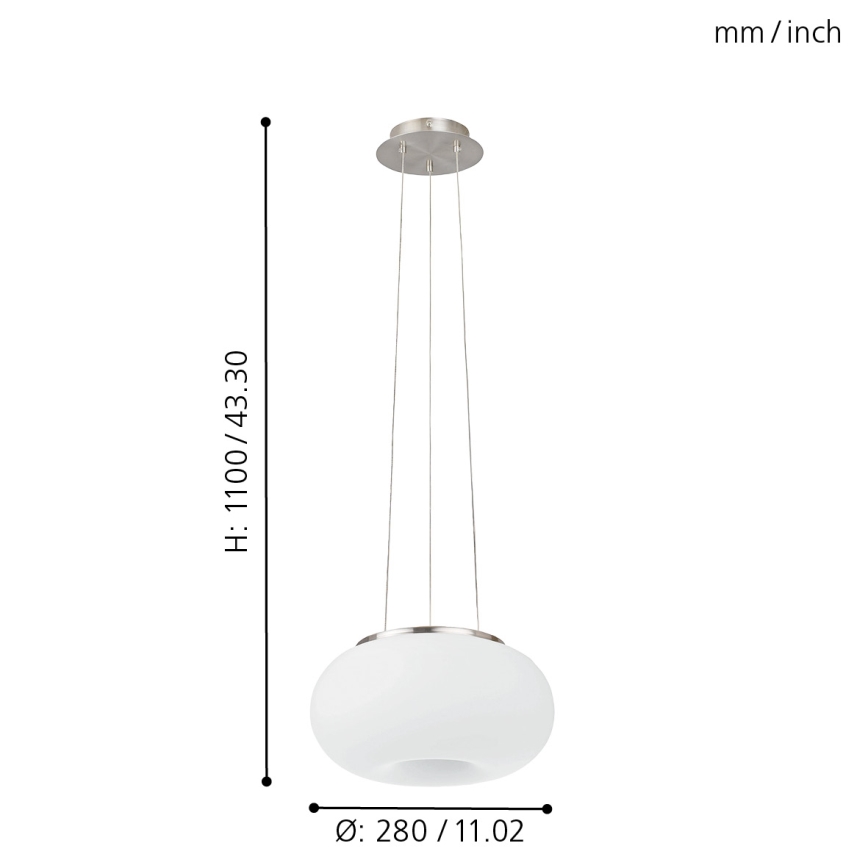 EGLO - Luster na sajli OPTICA 2xE27/60W pr. 28 cm