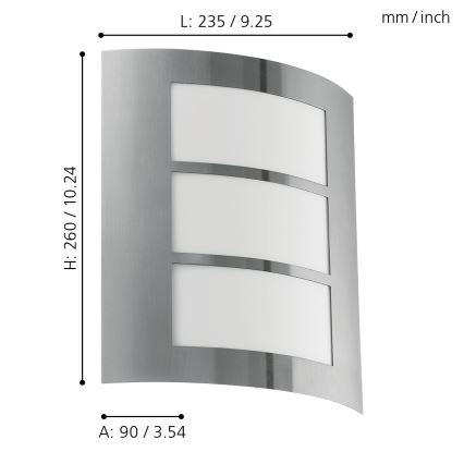 EGLO - Spoljašnja zidna lampa 1xE27/15W/230V IP44