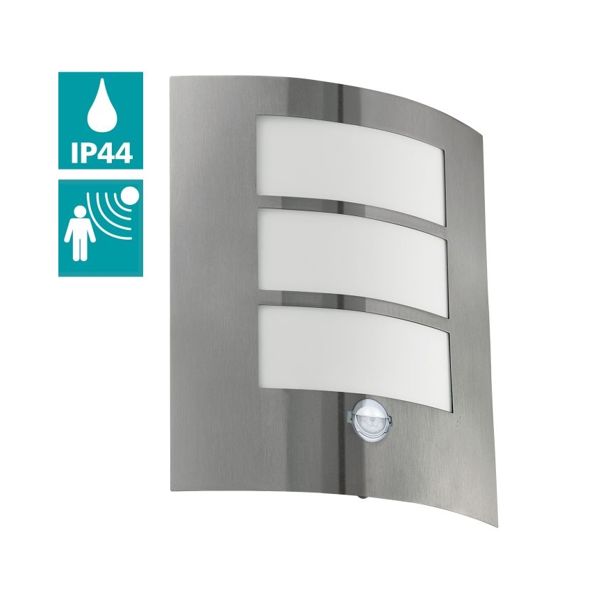 EGLO 88142 - Vanjska zidna senzorska svjetiljka CITY 1xE27/15W/230V IP44