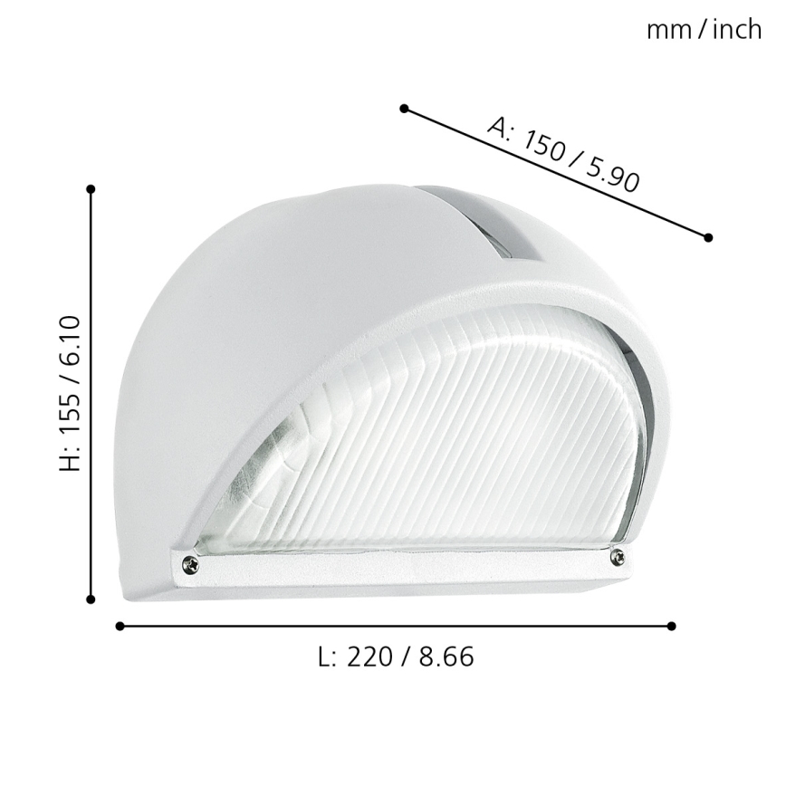 EGLO - Spoljašnja zidna lampa 1xE27/60W bela IP44