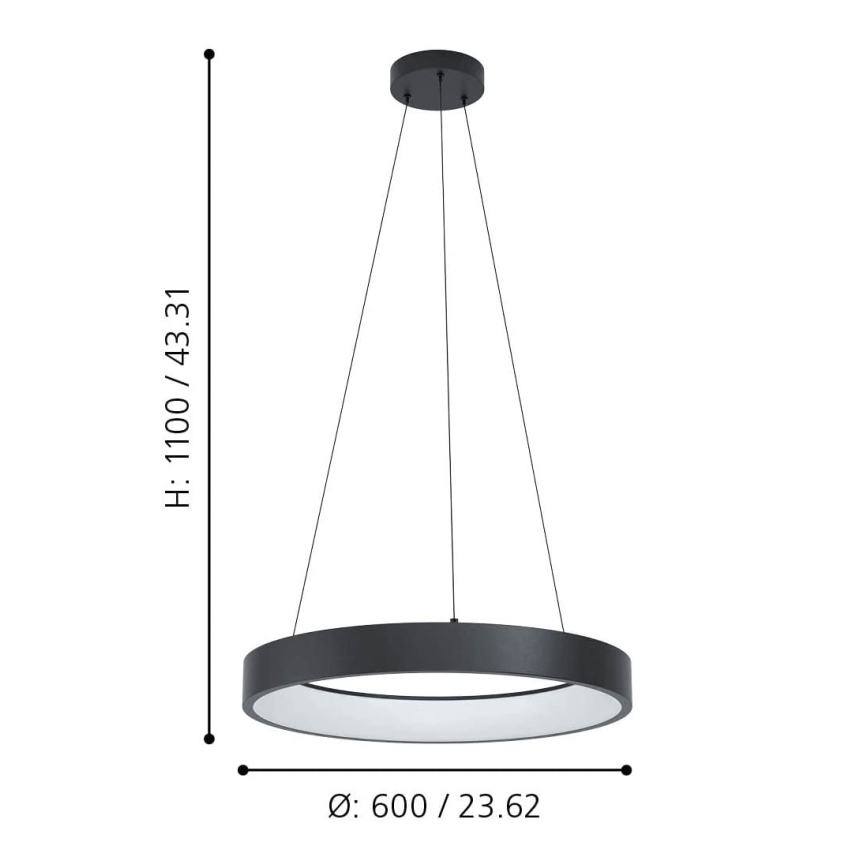 Eglo - LED RGBW prigušiva luster na sajli LED/26W/230V 2700-6500K ZigBee