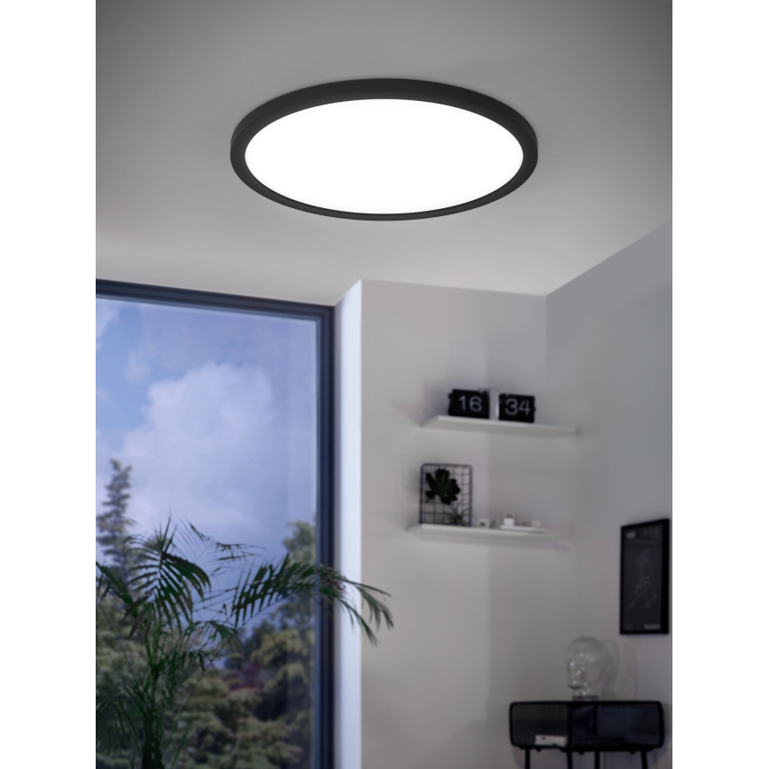 Eglo - LED RGBW prigušiva stropna lampa LED/14,6W/230V crna ZigBee