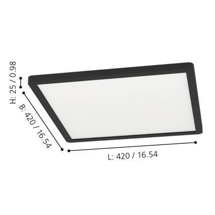 Eglo - LED RGBW prigušiva stropna svetiljka LED/16,5W/230V crna ZigBee