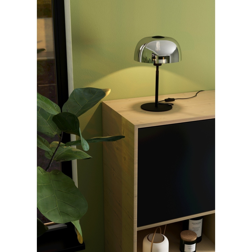 Eglo - Stona lampa 1xE27/40W/230V crno/sivo