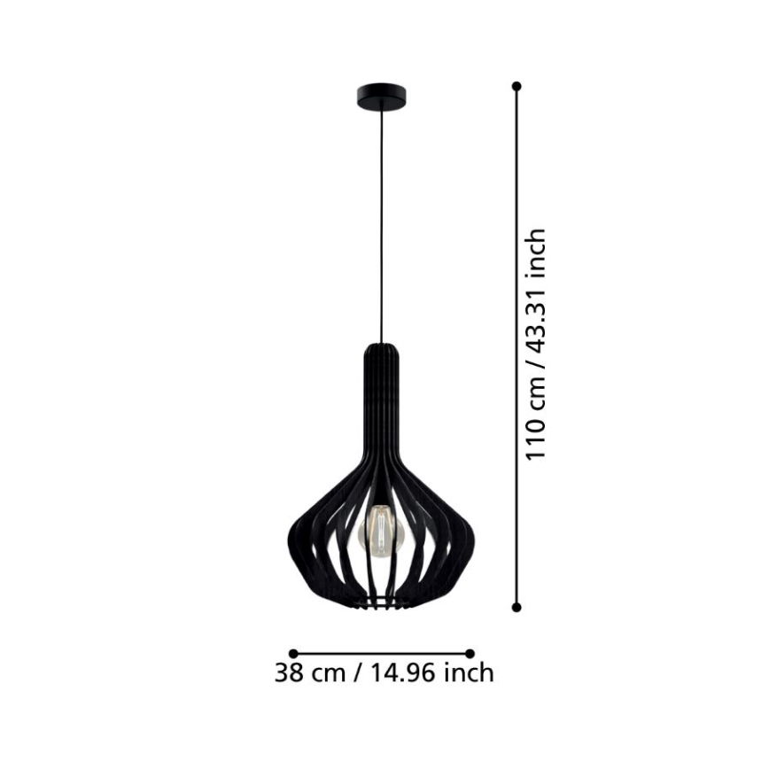 Eglo - Luster na sajli 1xE27/40W/230V pr. 38 cm crno