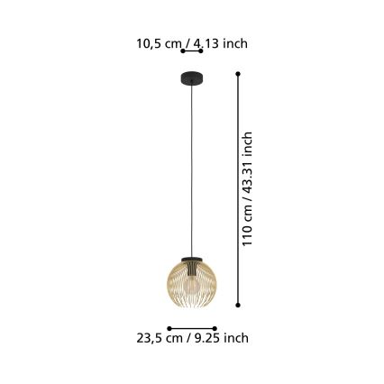 Eglo - Luster na sajli 1xE27/40W/230V