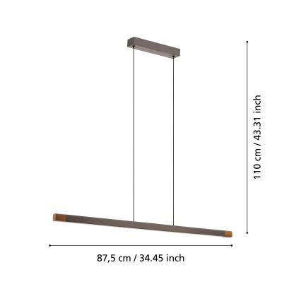 Eglo - LED Prigušivi luster na sajli LED/18W/230V 3000K