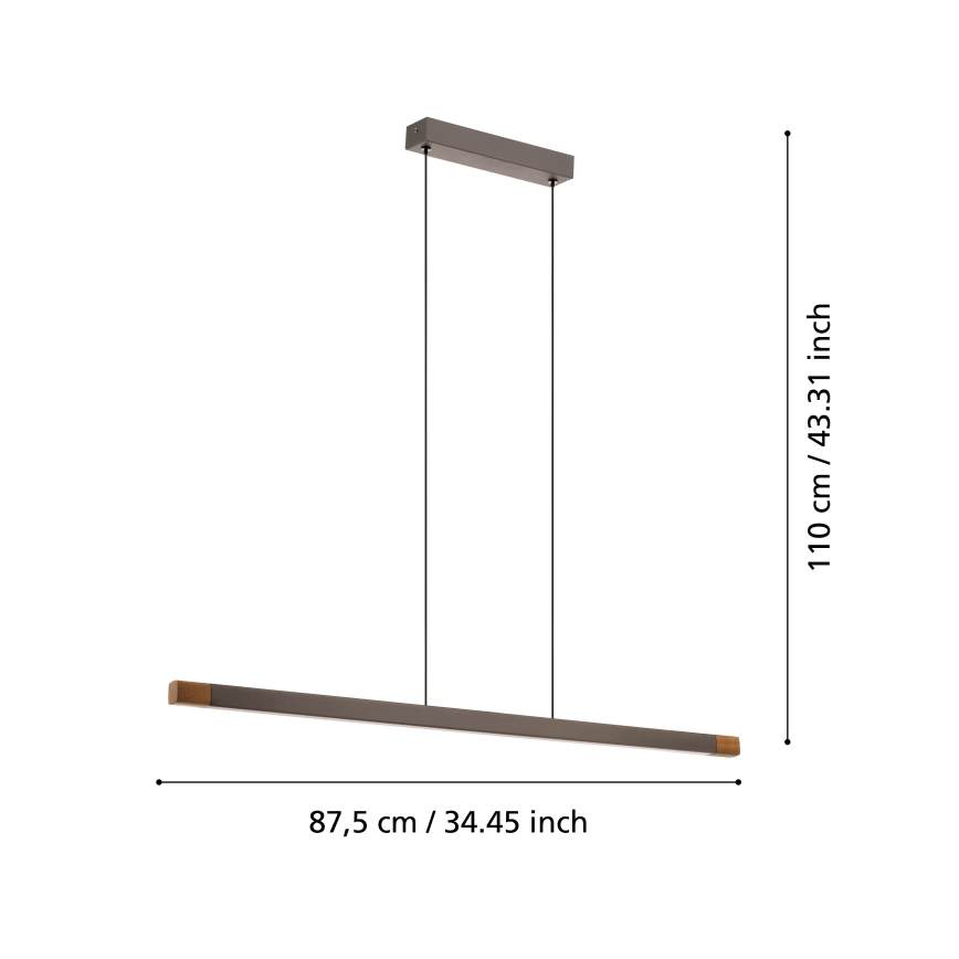 Eglo - LED Prigušivi luster na sajli LED/18W/230V 3000K