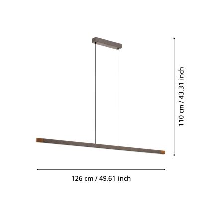 Eglo - LED Prigušivi luster na sajli LED/22W/230V 3000K