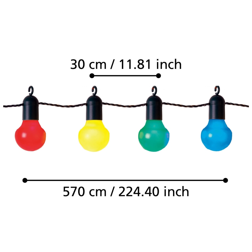 Eglo - spoljašnji LED dekorativni lanac 20xLED/0,064W/31V IP44