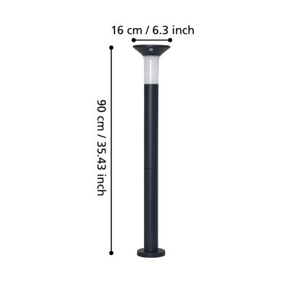 Eglo - LED Spoljašnja solarna lampa sa senzorom 6xLED/0,03W/3,7V IP44
