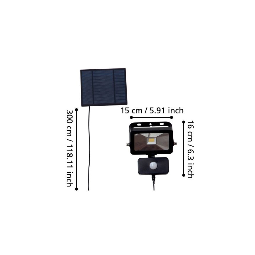 Eglo - LED Solarni reflektor sa senzorom 15xLED/0,03W/3,7V IP44