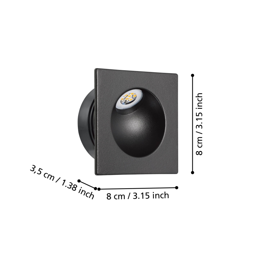Eglo - LED Rasveta za stepenište LED/2W/230V 3000K crno