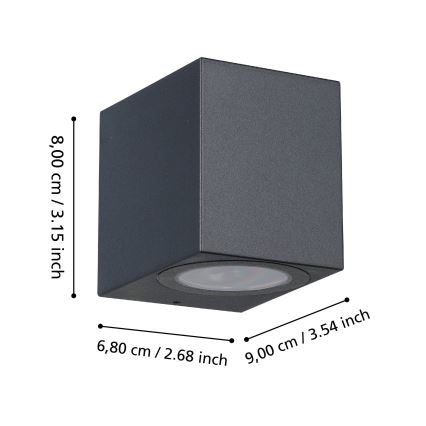 Eglo - LED Spoljna zidna lampa 1xGU10/4,6W/230V IP44