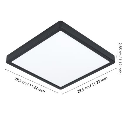 Eglo - LED Plafonjera za kupatilo LED/20,5W/230V IP44 crno