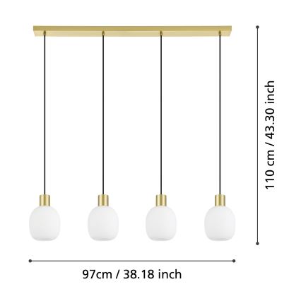 Eglo - Luster na sajli 4xE27/40W/230V